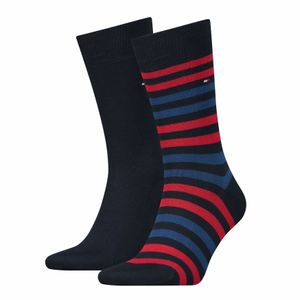 Tommy Hilfiger Herren TH Men Duo Stripe Strümpfe Business Socken mehrere Farben 2 Paar 472001001, Größe:43 - 46, Hilfiger Farbe:Tommy Original 085