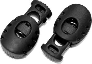 10 Kordelstopper oval 27x15mm, Durchzug 6x5mm, Wähle deine Wunschfarbe, Farbe:schwarz