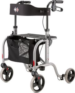 Bischoff & Bischoff RL-Smart ST Rollator, faltbar – Leichtgewicht-Rollator für drinnen und draußen, Gehwagen mit abnehmbarer Tasche und Stock-Halter