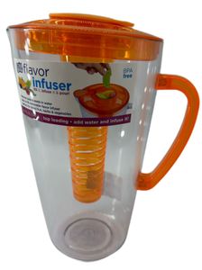 cool gear trinkflasche wasserflasche Infuser karaffe mit fruchteinsatz und deckel (PP) BPA-frei, 2450 ml orange