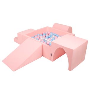 KiddyMoon Spielplatz Aus Schaumstoff Mit 200 Bälle 7cm Hindernisläufen Version 3 Quadrat Bällebad Mit Bunten Bällen Für Babys Und Kinder