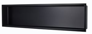Edelstahl Wandnische 30 x 122 cm (schwarz)