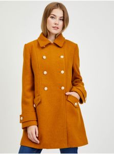 Hnedý dámsky zimný kabát s vlnou ORSAY - XXL