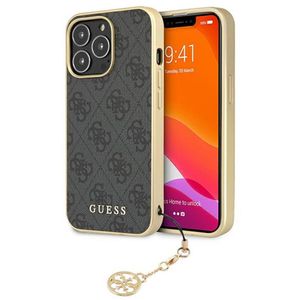 Guess GUHCP13LGF4GGR hard silikonové pouzdro iPhone 13 / 13 Pro 6.1" gray 4G Charms Collection