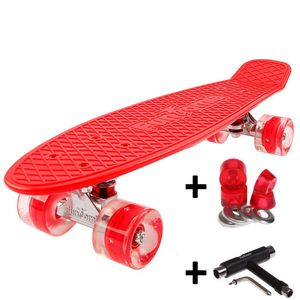 4er Set LED Mini-Board Rollen mini Skateboard mit ABEC-7 Lager 60x50 mm 80 A transparent