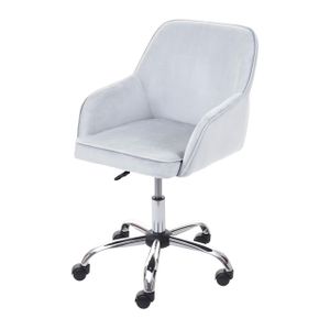 Kancelárska stolička HWC-F82, kancelárska stolička manažérska stolička otočná stolička, retro dizajn zamat ~ sivá