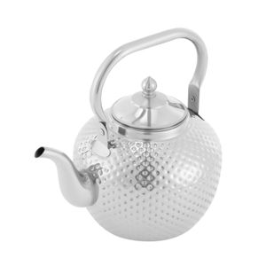 Teekannen Edelstahl Teebereiter 2L Teekessel Wasserkocher Mit Deckel Silber