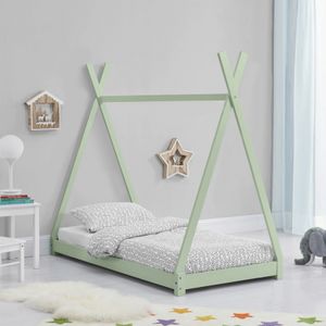 Montessori Tipi Kinderbett Zelt aus Holz 70x140cm Wigee