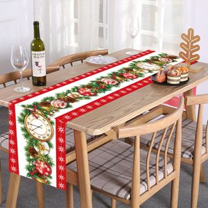 Tischläufer Weihnachten, Weihnachtstischläufer 180 x 35 cm, Washable Christmas Holiday Table Cloth Runners for Christmas Table Decoration, 3#