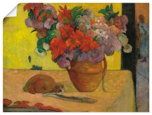 ARTland Poster Blumen in Vase und eine Feldflasche Größe: 80x60 cm