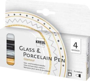 KREUL Glamour porcelánová pera různých barev 2,0 - 4,0 mm, 4 ks.