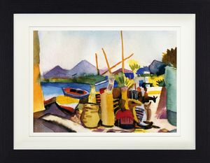 August Macke Gerahmtes Poster Für Fans Und Sammler - Landschaft Bei Hammamet, 1914 (30 x 40 cm)