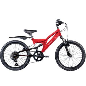 Galano FS180 Kinderfahrrad ab 6 Jahre 120-135cm Mädchen Jungen Fahrrad 20 Zoll 6 Gang Mountainbike Fully mit V-Brakes MTB , Farbe:rot, Rahmengröße:31 cm