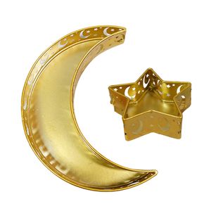 Muslim Eid Mubarak Ramadan Dessert Gebäck Serviertablett Farbe Mondstern Golden