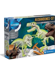 Clementoni Spielwaren Galileo - Ausgrabungs-Set T-Rex & Triceratops Ausgrabungssets Experimentieren Leuchtendes Dino Skelett spielzeugknaller