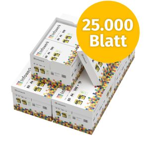 Infowerk Druckerpapier Kopierpapier 25000 Blatt 50 x 500 A4 80g Premium Weiß  PEFC