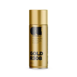 COSMOS LAC Acryllack - Spraydose für DIY, Upcycling, Lackierarbeiten, RAL Farbe:R308 Gold