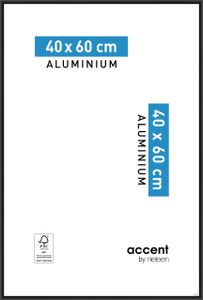 Accent Aluminium Bilderrahmen Accent, 40x60 cm, Schwarz Matt