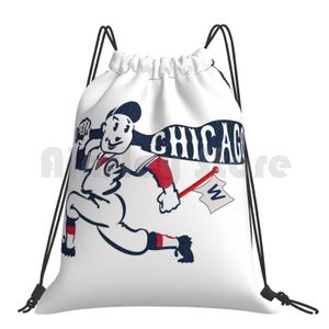 Vintage Chicago Baseball-Distressed For Vintage Look Backpack Drawstring Bags Gym Bag Waterproof Vintage Retro Throwback