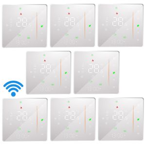 8X WiFi Digital LCD Raumthermostat Thermostatr für 16A Elektroheizung Fußbodenheizung Wöchentlich programmierbarer Wandthermostat APP Control Sprachsteuerung Kompatibel mit Alexa/Google