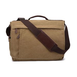 Businesstasche Aktentasche Männer Handtasche, Schultergurt, Bürotasche oder Schultasche, Umhängetasche (Farbe: Khaki)