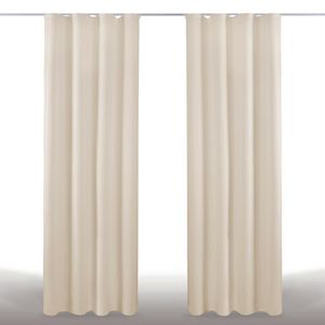 2x Gardinen Microfaser mit Kräuselband (Beige), Größe: 140x245cm