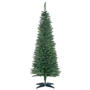 HOMCOM Weihnachtsbaum 1,5 m Christbaum Kunsttanne 294 Äste zerlegbar PVC Grün Ø46 x 150 cm