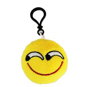 Emoji Schlüsselanhänger VERSCHMITZT Smiley aus Plüsch hochwertige Emoticon Anhänger mit Karabiner-Haken