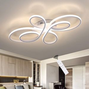 ZMH LED Deckenleuchte Weiß Deckenlampe Dimmbar mit Fernbedienung 65W 66CM Moderne Kreative Lampe für Wohnzimmer Schlafzimmer Esszimmer Büro Küche