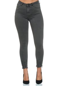 Elara Damen Jeans EL01-6 Grau-50 (5XL)