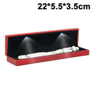 Schmuck Geschenkbox mit LED-Licht, Schmuckkästen für Ring Ohrring Halskette Armband, Display Aufbewahrungskoffer (Necklace)
