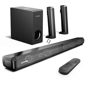 ULTIMEA Soundbar 4.1 Kanal mit Subwoofer, abnehmbares Design, Bluetooth 5.3, ARC, optisch, AUX und USB, 3 EQ-Modi, Apollo S50 Series