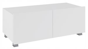 GRAINGOLD TV-Lowboard Calardus 100 cm - Kleiner TV-Ständer - Mediaschrank, RTV-Tisch, Hängeschrank - Weiß