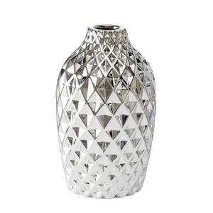 Vase JUNAS, silbern, 25 cm, glänzend