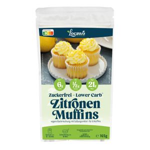 Locawo Low Carb* Zitronen Muffins | Rührkuchen | Backmischung 165g