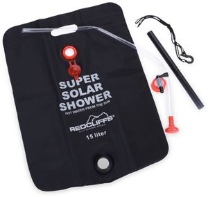 Redcliffs Solar Faltbare Duschtasche 15 Liter | Campingdusche