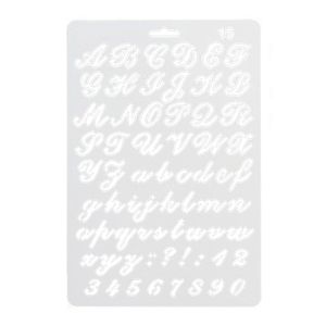 Englische Alphabetnummer DIY Scrapbook Zeichnungsvorlage messen Herrscher Schablone- Weiß 15