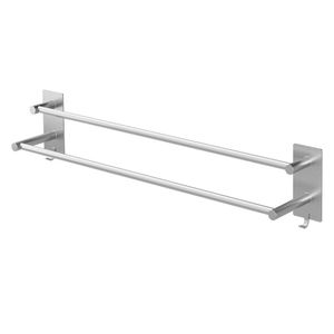 ML-Design držiak na uteráky bez vŕtania, 59 cm, strieborný, z nehrdzavejúcej ocele