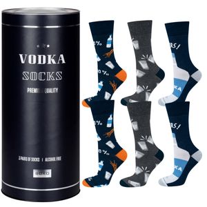 Socken - Ideal für ein Geschenk - Set 3x Wodka Motiv von SOXO - Herren - Baumwolle - Lustige und bunte - Größe: 40–45