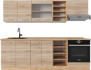 Vicco Küchenzeile R-Line, 240 cm , AP Eiche, Sonoma/Goldkraft Eiche