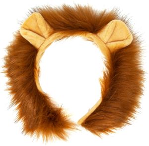 Oblique Unique Haarreifen Löwe mit Ohren und Mähne Löwen Haarreif mit Haaren Fasching Karneval Party Löwen Kostüm