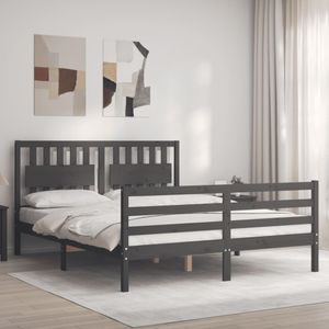 Maison Exclusive Rám postele s čMaison Exclusive šedý 160 x 200 cm masivní dřevo