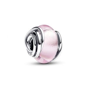 Pandora 793241C00 Charm Umschlungenes Rosafarbenes Murano-Glas Silber