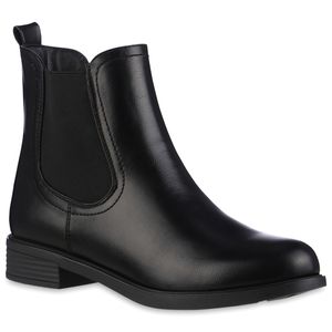 VAN HILL Damen Leicht Gefütterte Chelsea Boots Stiefeletten Schuhe 837831, Farbe: Schwarz, Größe: 38