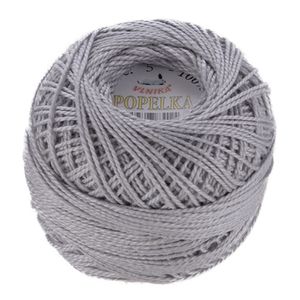 10g Stickgarn / Häkelgarn Popelka 85m 100% Baumwolle Filethäkeln Sticken Häkeln Farbwahl, Farbe:grau