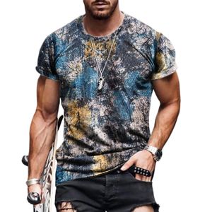 Herren Trendy Fashion Graffiti Hip Hop Bedrucktes T-Shirt Kurzarm T-Shirt Top Pullover,Farbe: 3#,Größe:XXL
