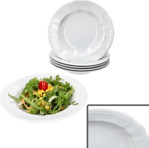 6er Set Salzburg Suppenteller weiß 200ml Porzellan 6 Personen Teller tief Pasta