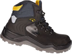 PRO FIT 141 ESD Sicherheitsschuhe S3 "Arctos B mid", Metallfrei, Arbeitsschuhe, Atmungsaktiv, Kunststoffkappe, schwarz/gelb, 1 Paar- Gr. 46