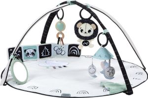 Tiny Love Classic Gymini, 2-in-1 musikalische Baby-Spielmatte, ab 0 Monaten, Baby-Spielbogen, 20 Aktivitäten, interaktives Musikspielzeug, verstellbare Bögen, Black & White