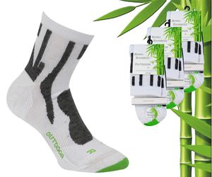 3 Paar Boru Bamboo Outdoor Socken - Bambus - Weiß - Größe 43-45